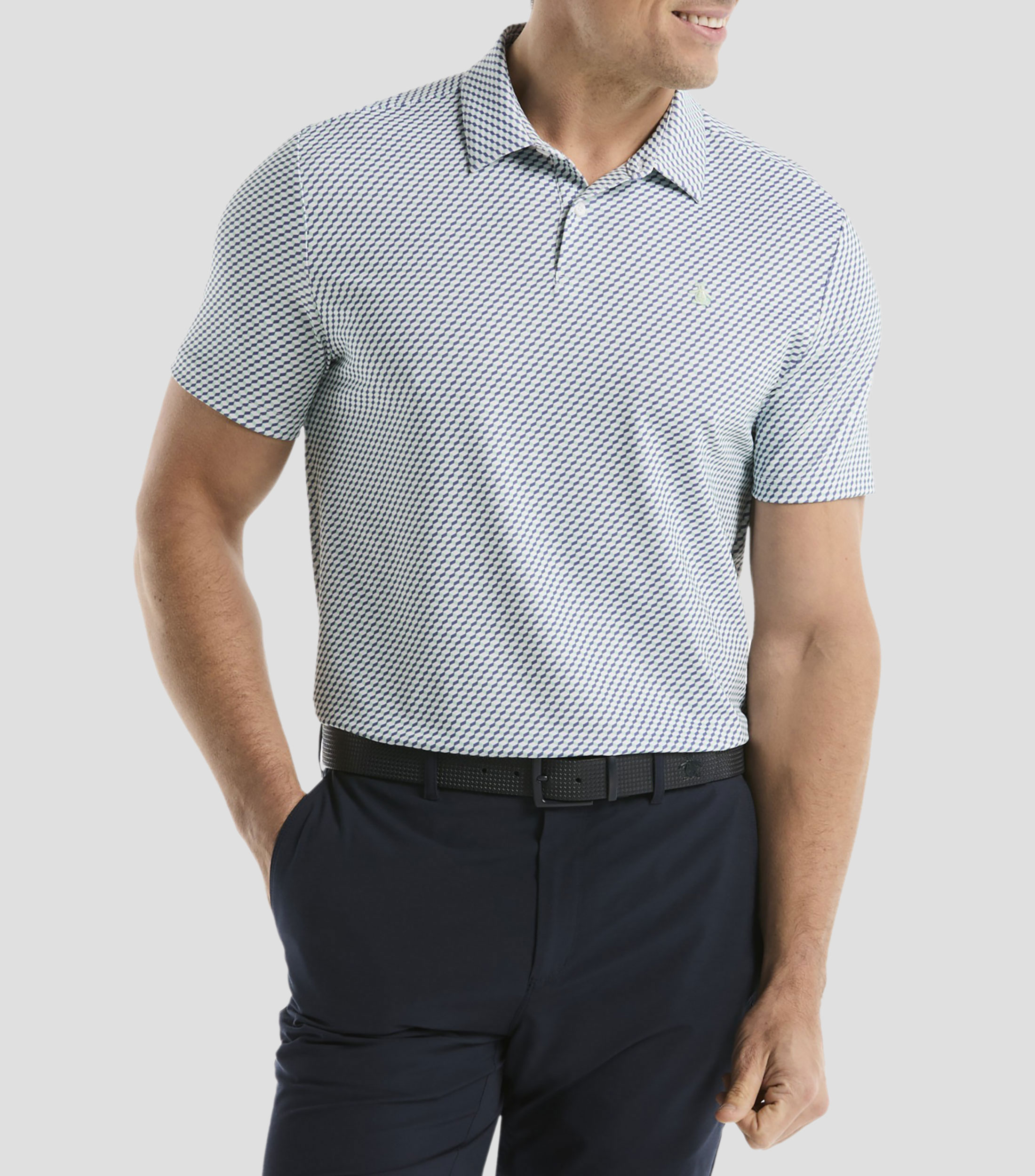 Playera polo para golf manga corta estampada Hombre